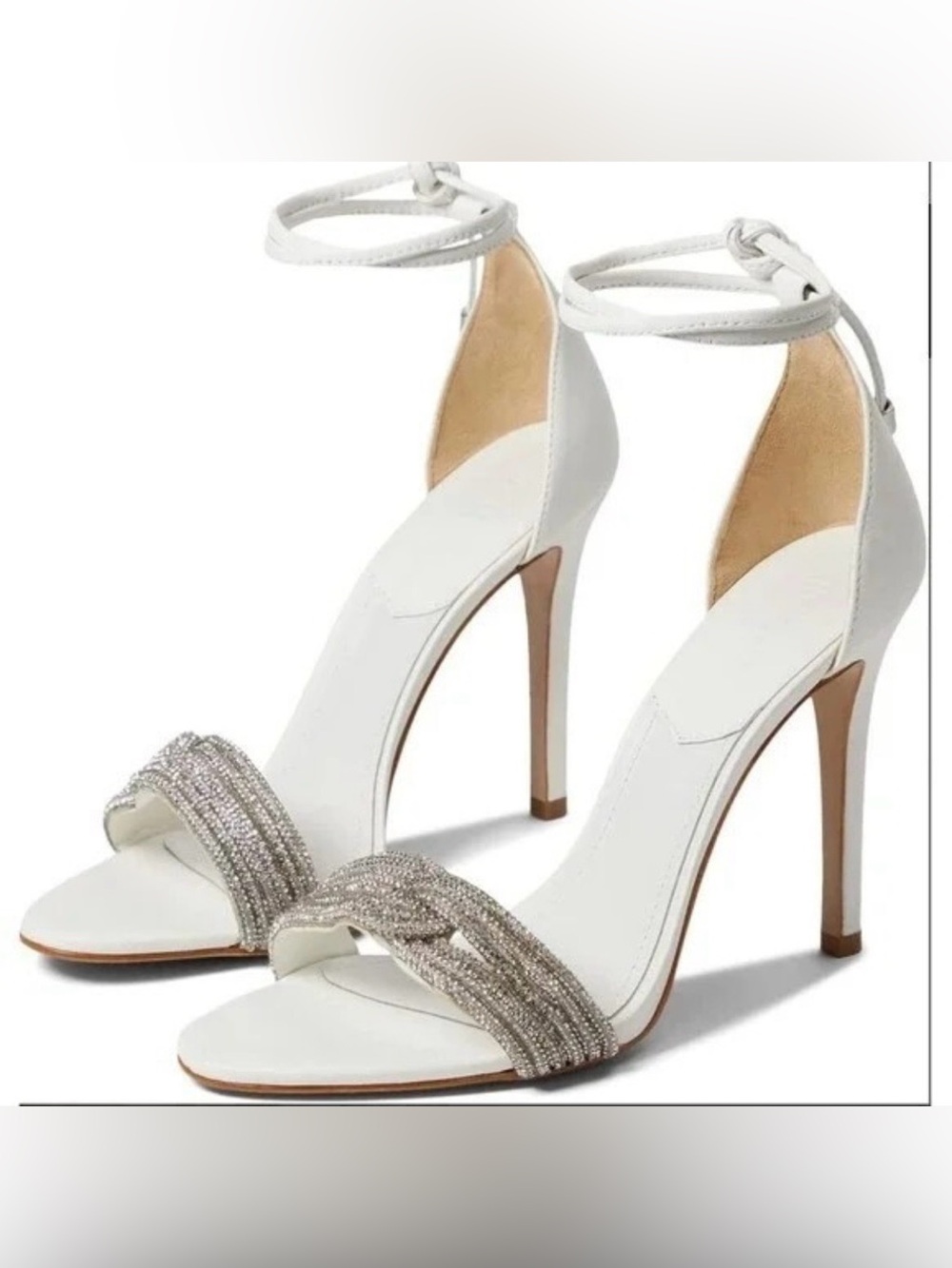 Schutz Andy Heel in White Crystal 6.5
